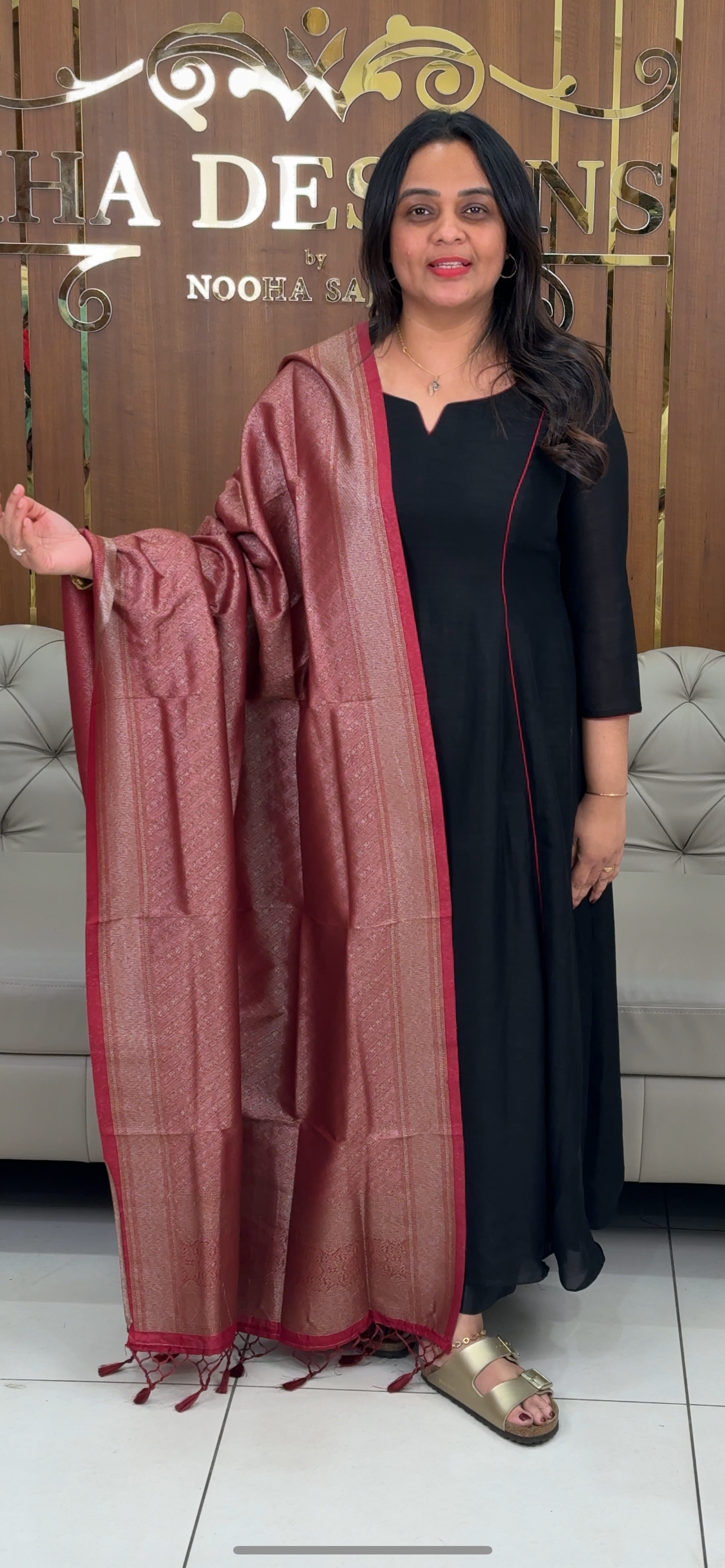 IHA'S IN-HOUSE LONG ALINE TOP AND DUPATTA  - IHA 29753