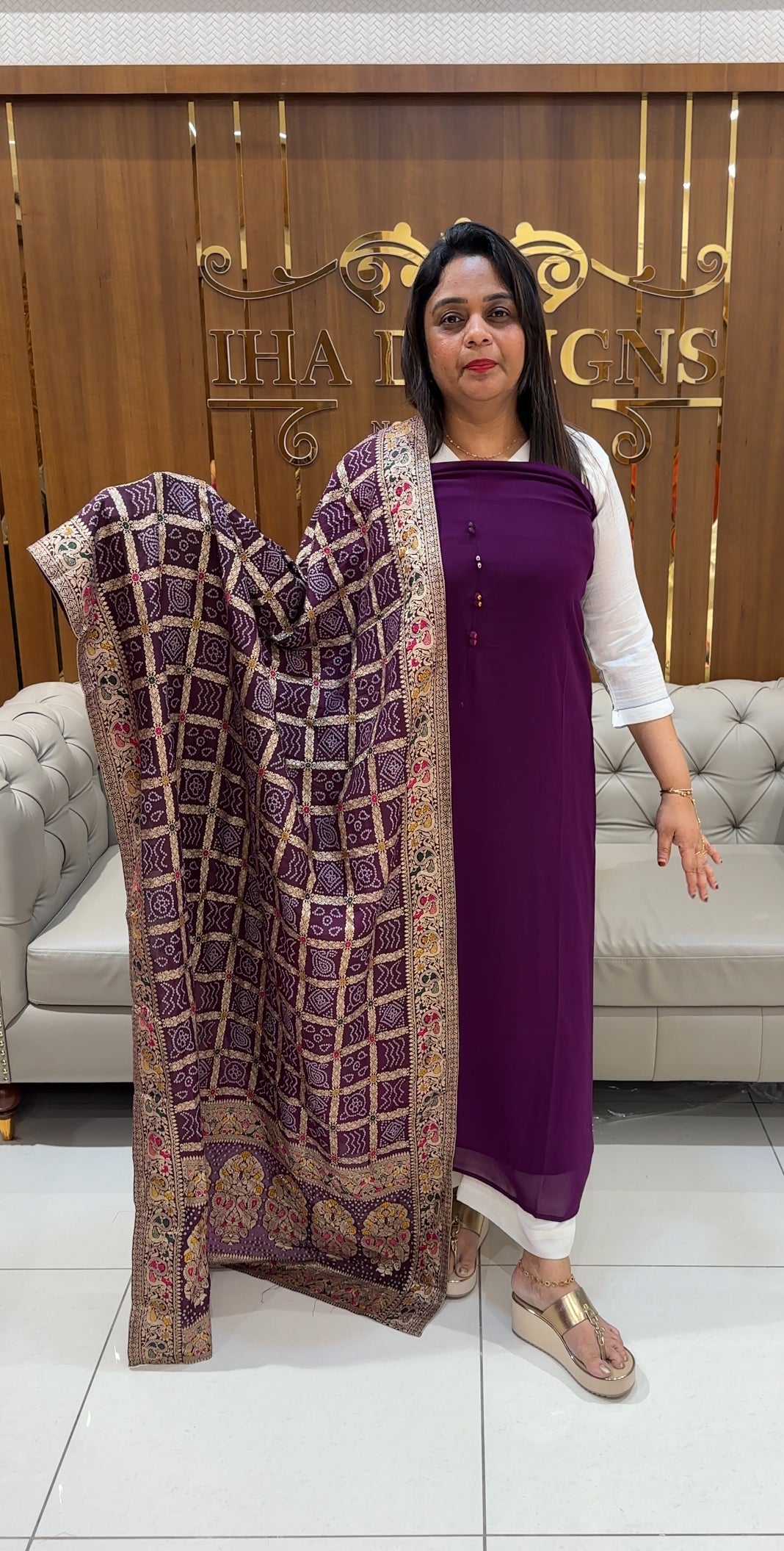IN-HOUSE FAUX GEORGETTE UNSTITCHED SALWAR SUITS - IHA 24616
