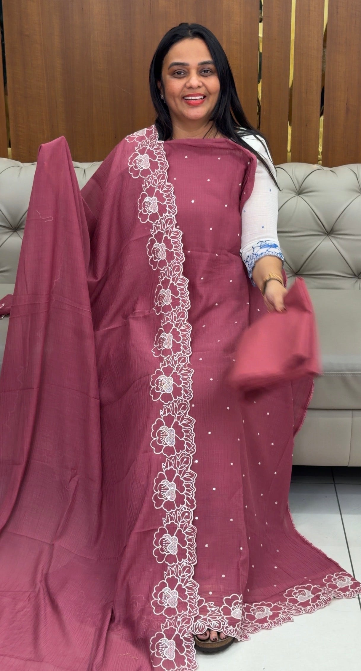 FORWARD MUL CRUSHED TOP,BOTTOM AND DUPATTA - IHA 31950