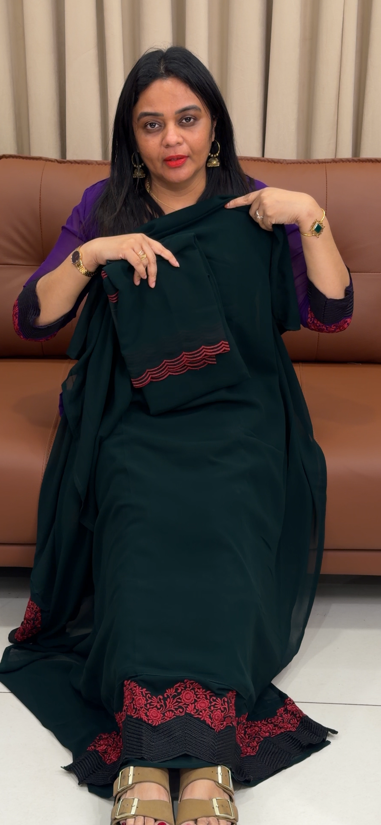 IHA'S IN-HOUSE SLITTED TOP, BOTTOM AND DUPATTA - IHA 33640