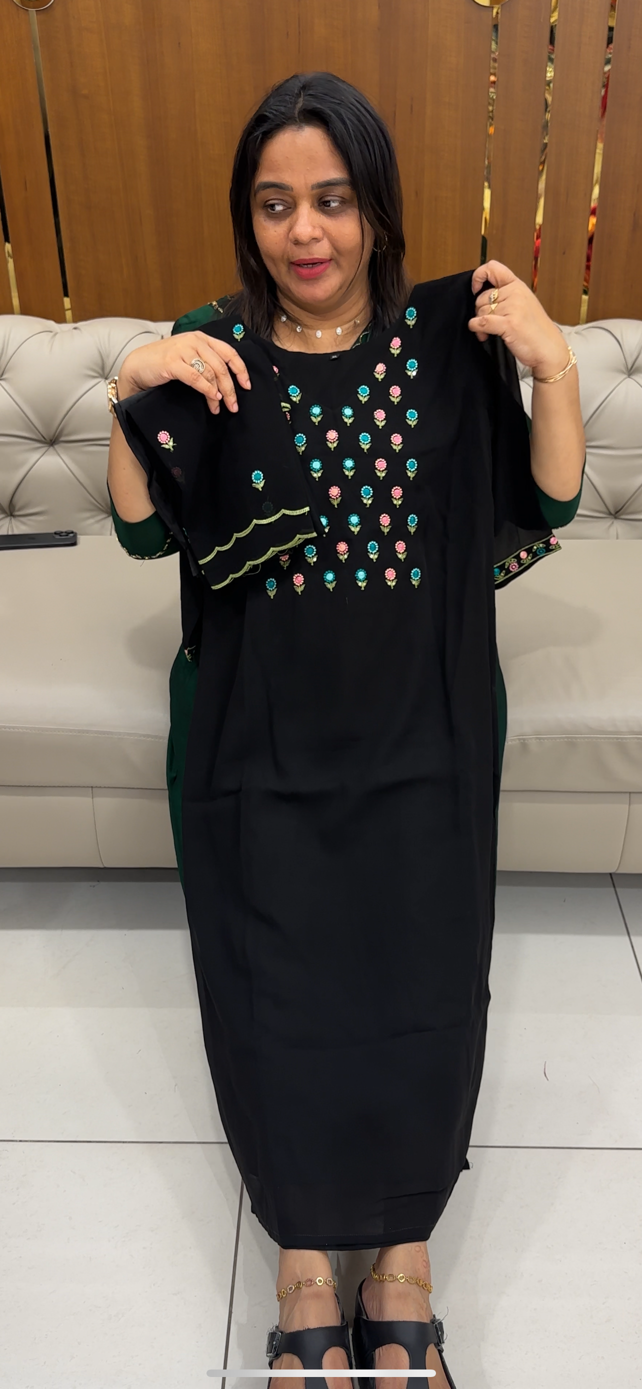 FAUX GEORGETTE TOP, BOTTOM AND DUPATTA - IHA 28550