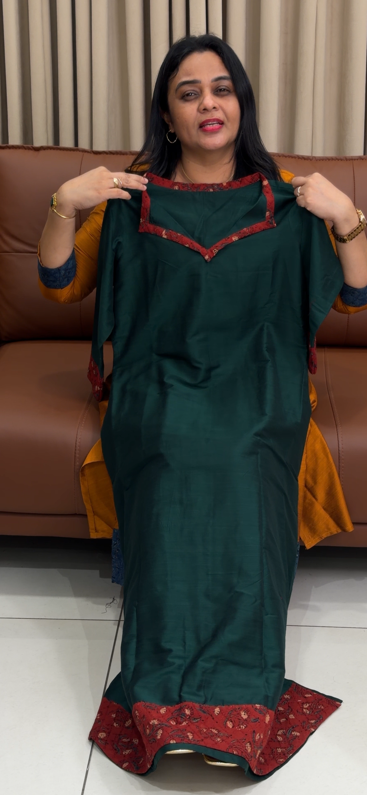 IHA'S IN-HOUSE SLUB SILK ALINE TOPS - IHA 34349