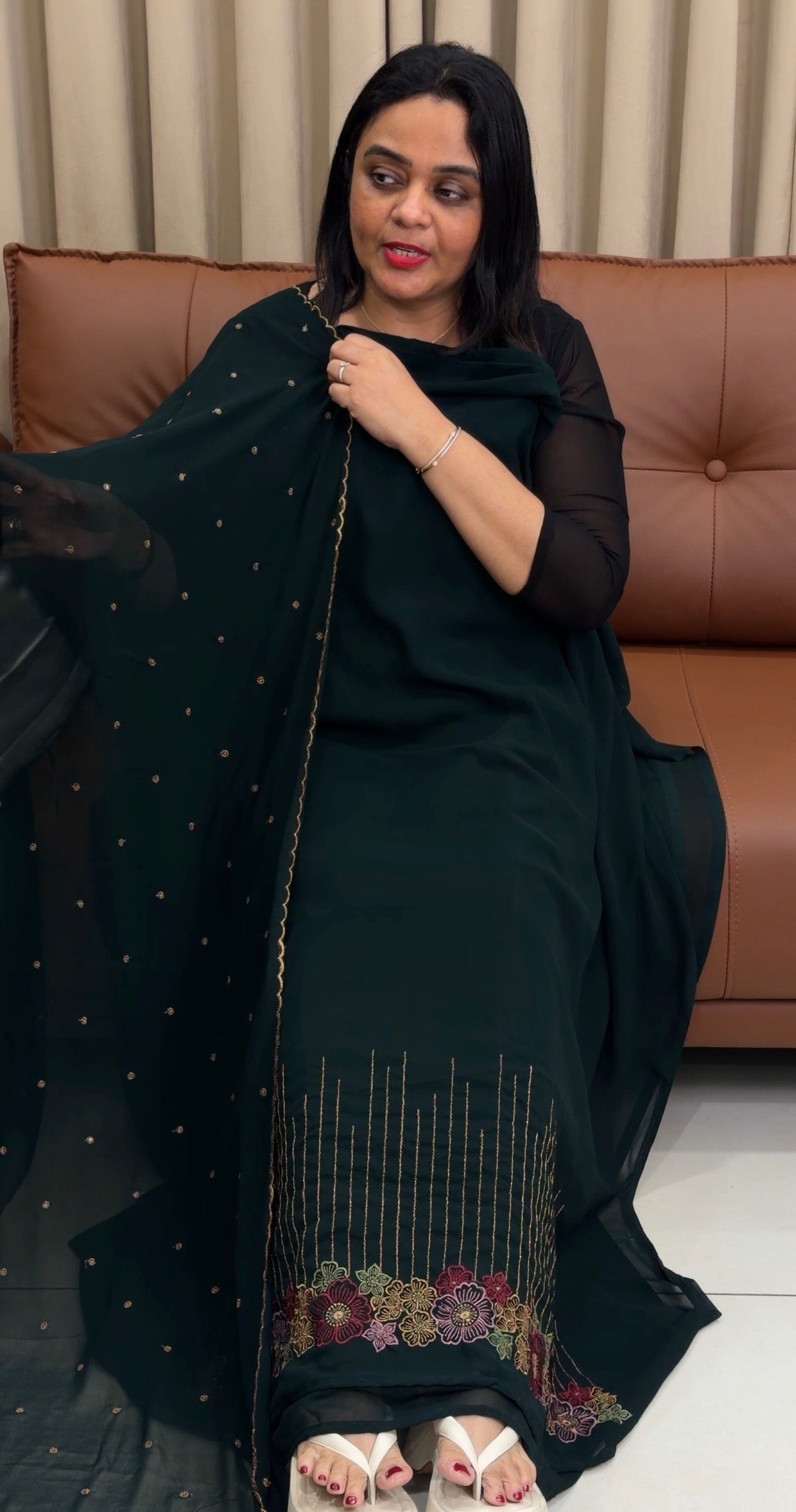 FAUX GEORGETTE UNSTITCHED SALWAR SUITS - IHA 33822