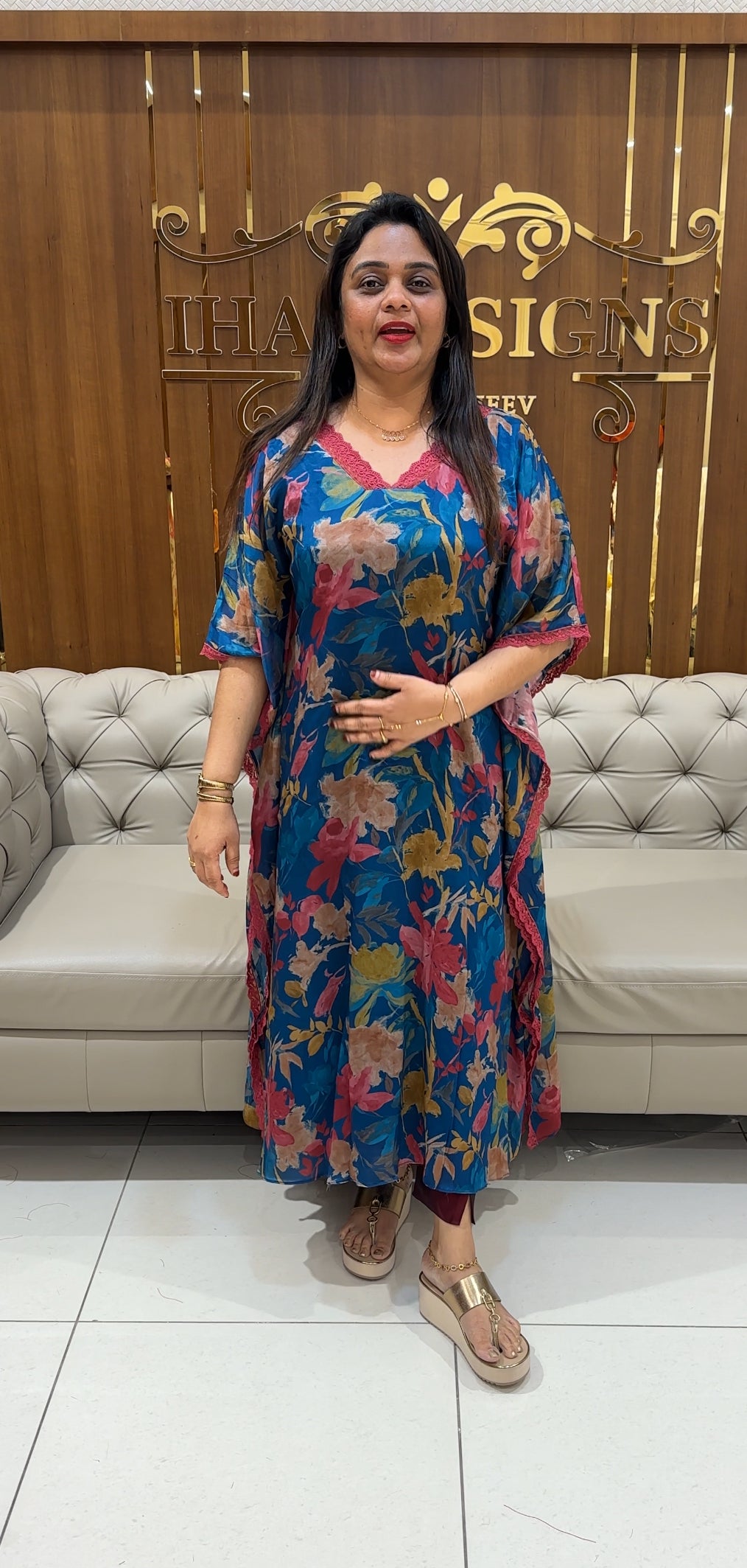 IHA'S IN-HOUSE PRINTED KAFTAN TOPS - IHA 28268