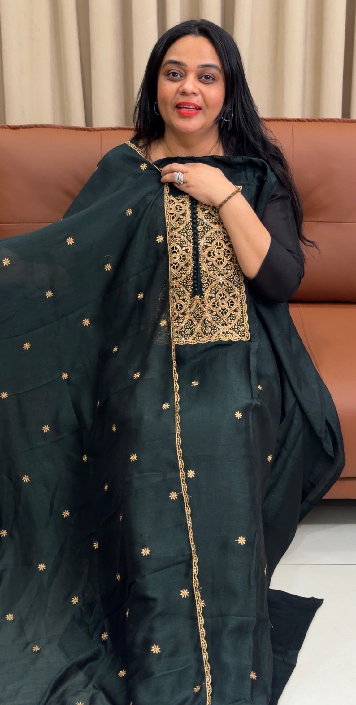 SEMI RAW SILK UNSTICHED SALWAR SUITS - IHA 35207