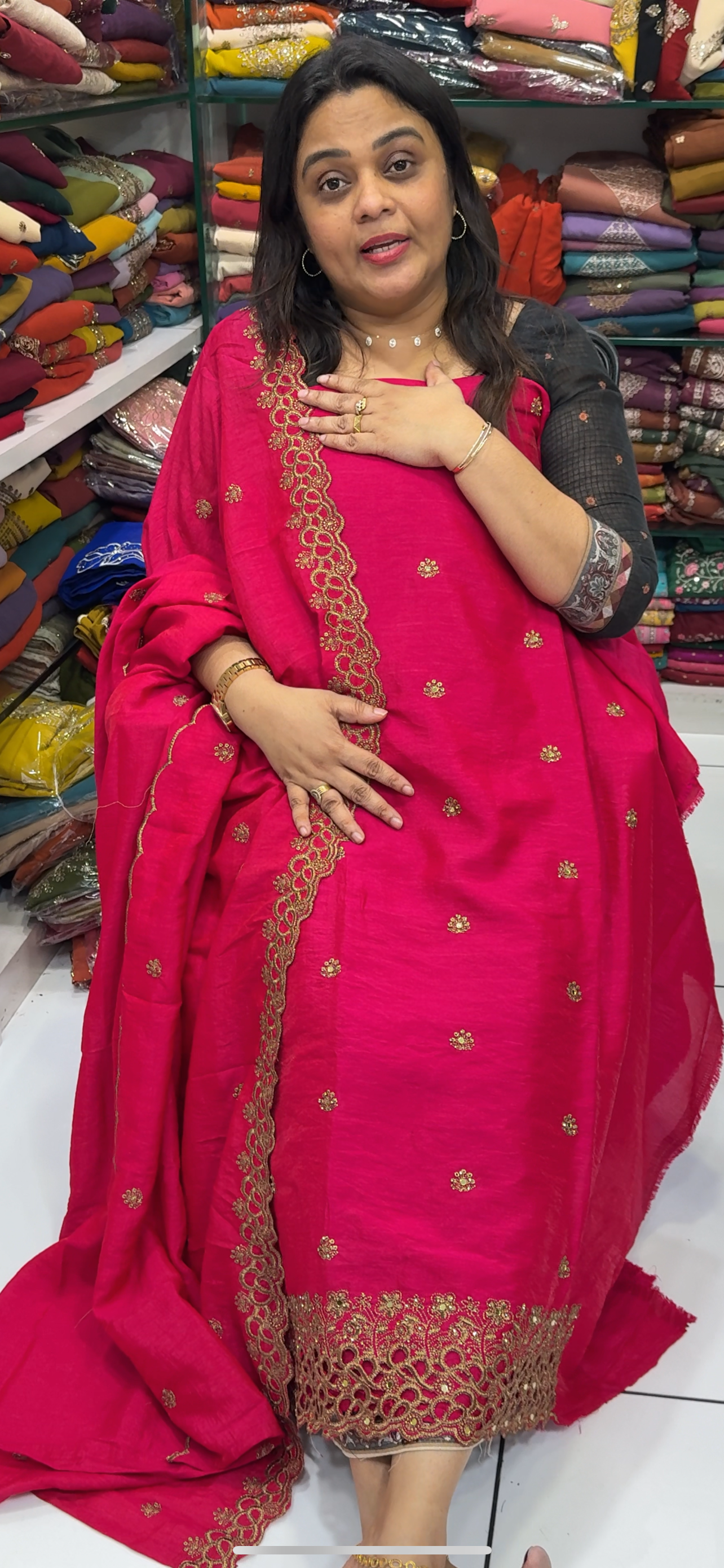 FORWARD SEMI RAW SILK UNSTITCEHD SALWAR SUITS - IHA 28800