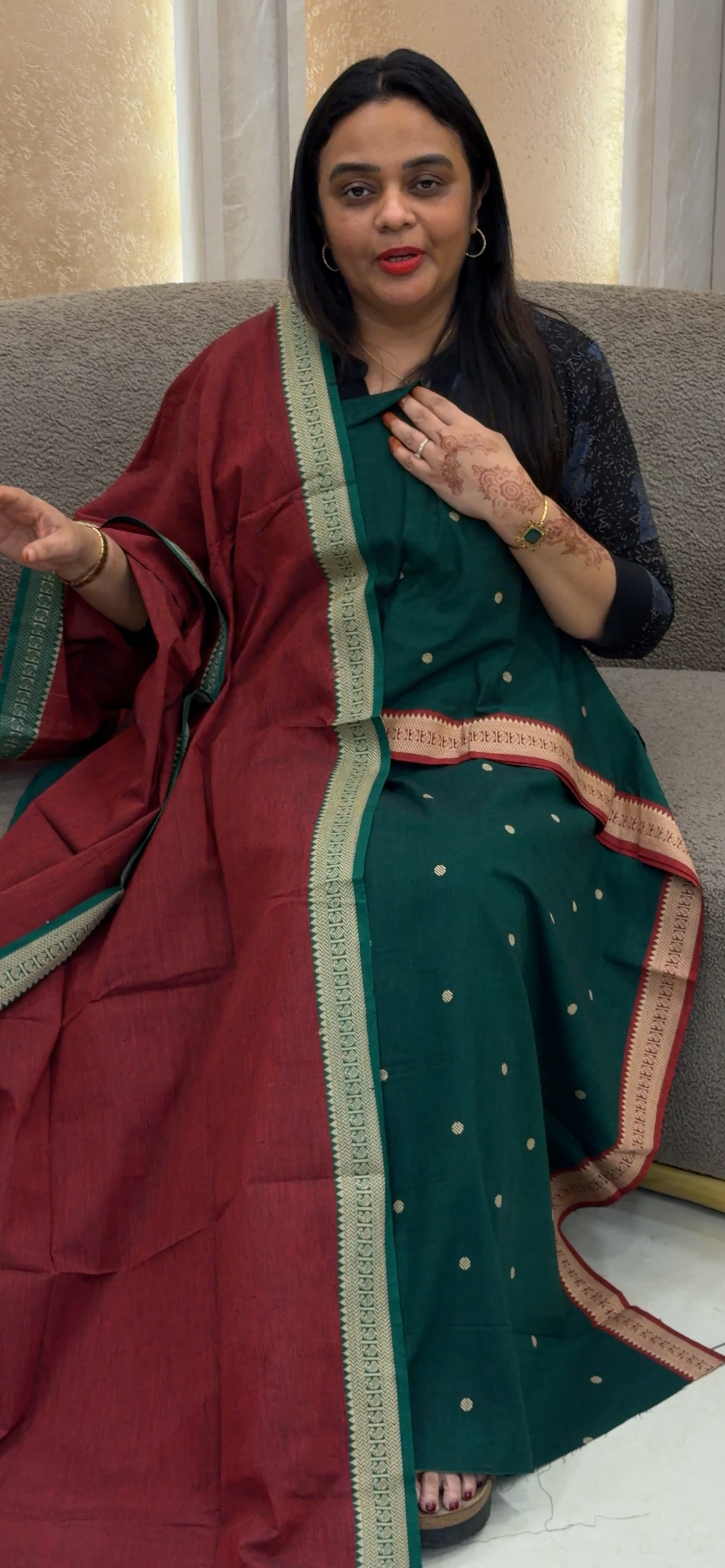 HANDLOOM COTTON UNSTITCHED SALWAR SUITS -  IHA 33078