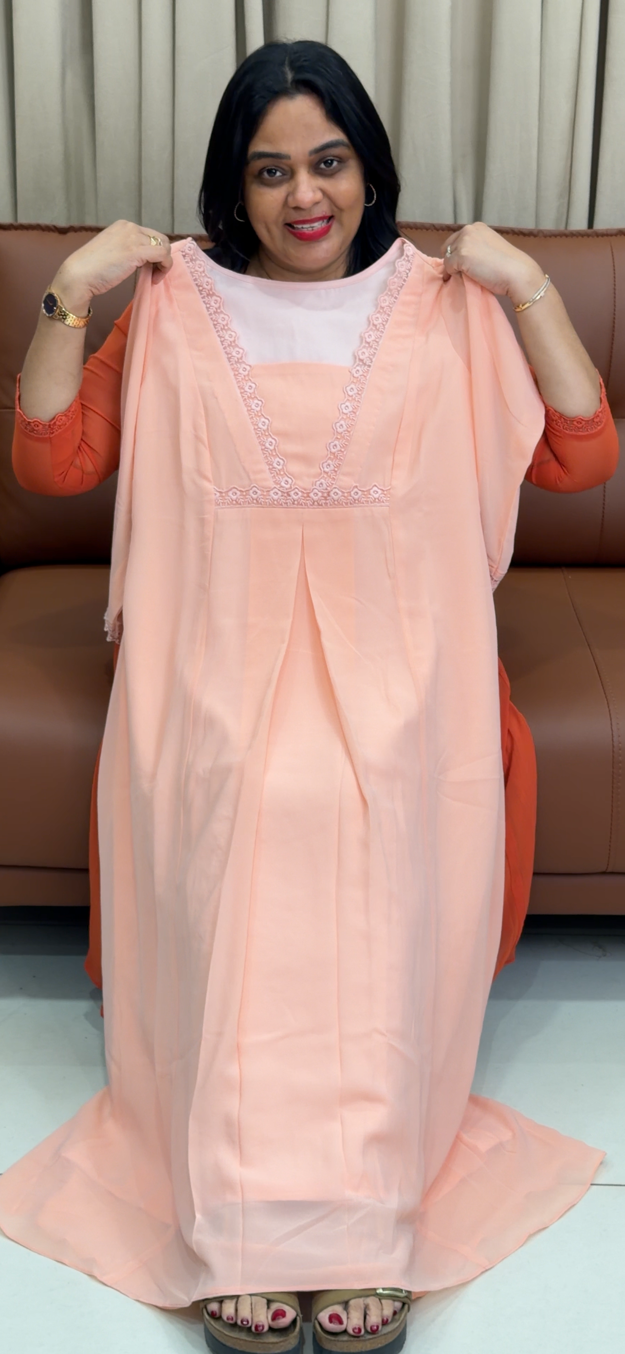 IHA'S IN-HOUSE GEORGETTE ALINE TOPS - IHA 33776