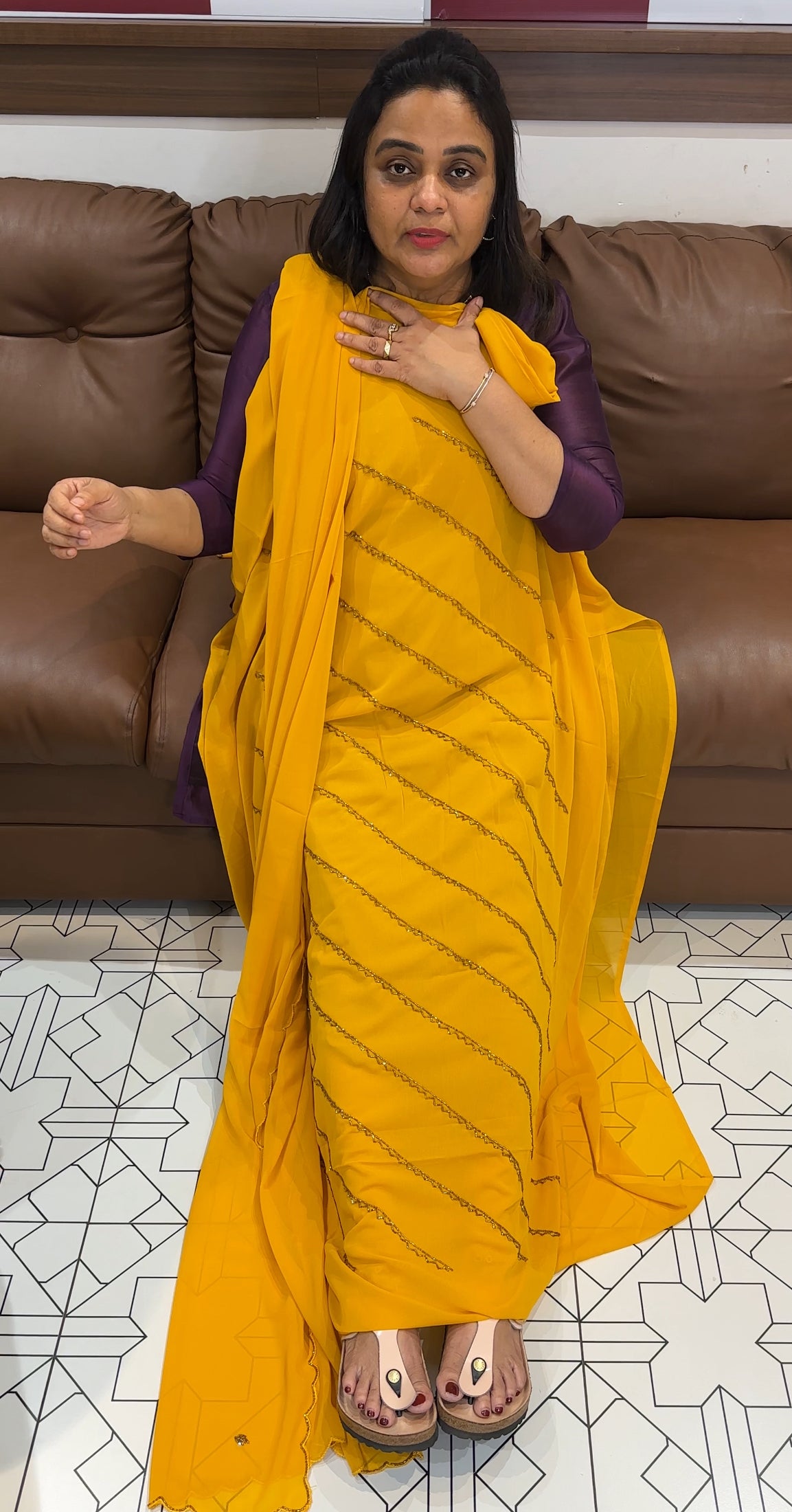 FAUX GEORGETTE UNSTITCHED SALWAR SUITS - IHA 28015