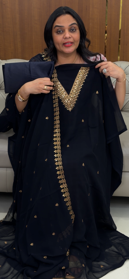 FAUX GEORGETTE UNSTITCHED SALWAR SUITS - IHA 32079