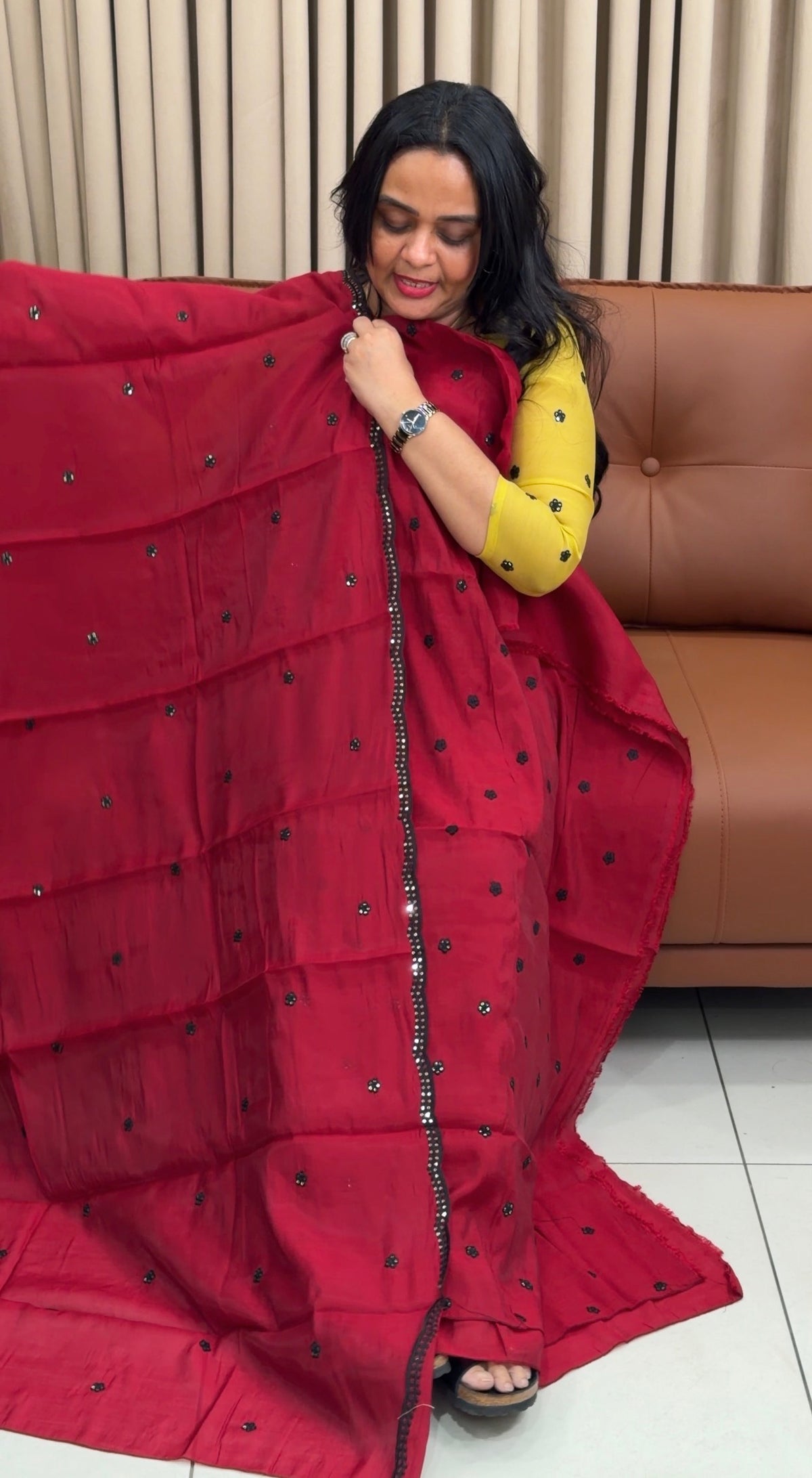 MUL CHANDERI UNSTICHED SALWAR SUIITS - IHA 35465