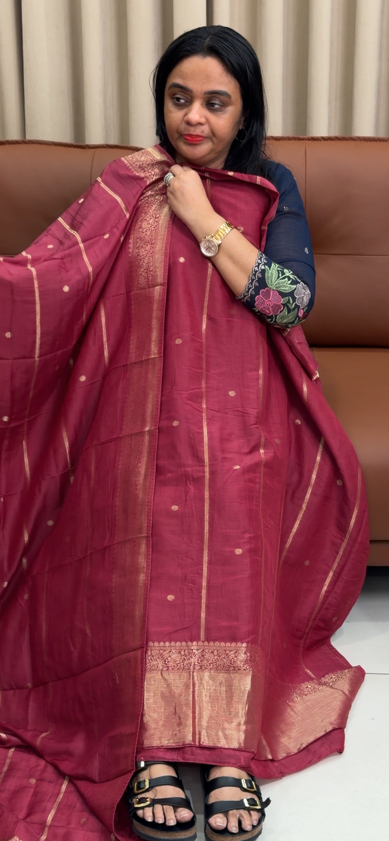 SEMI BANARASI UNSTITCHED SALWAR SUITS - IHA 35256