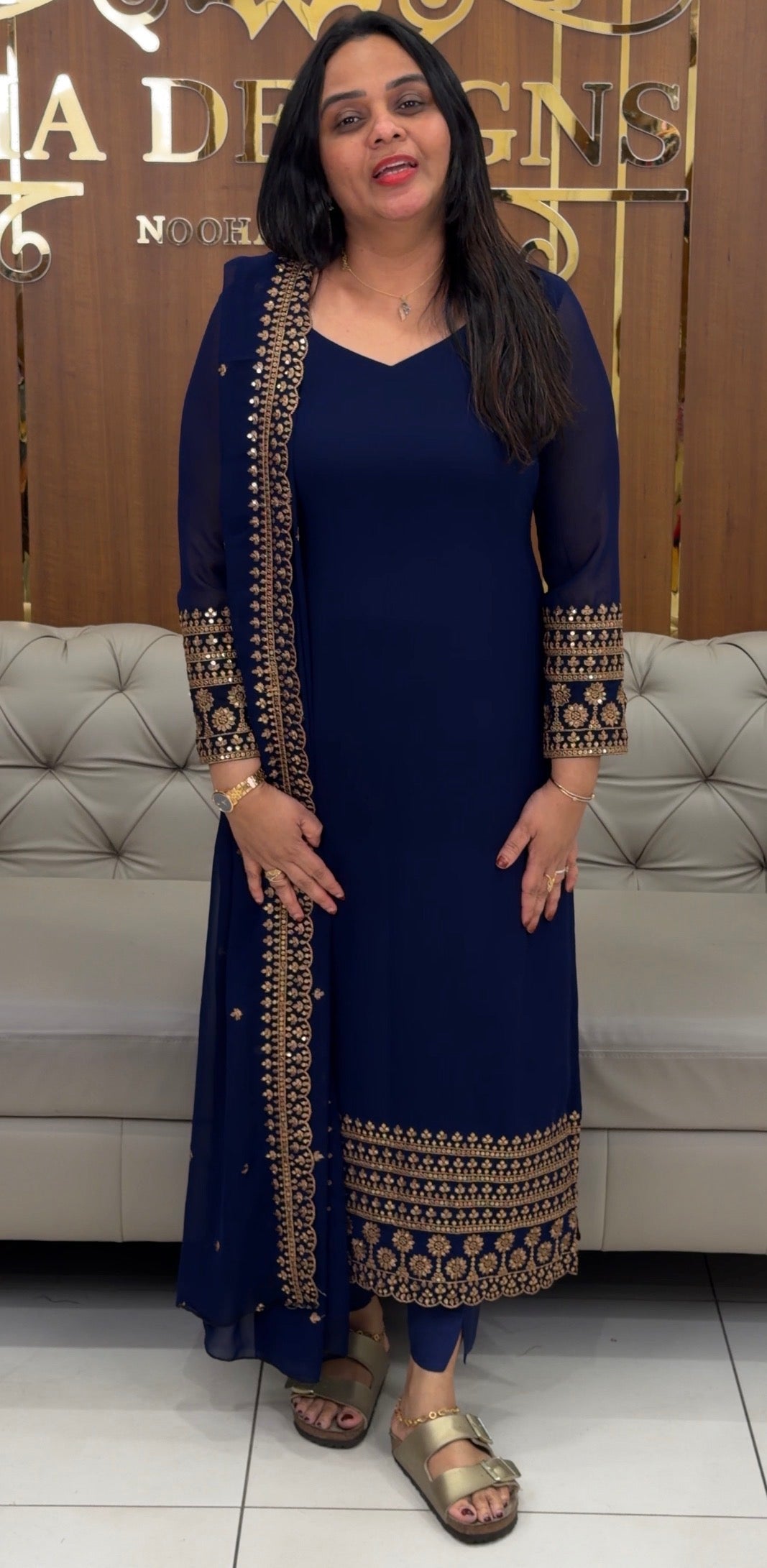 IHA'S IN-HOUSE GEORGETTE UNSTITCHED SALWAR SUITS - IHA 35114