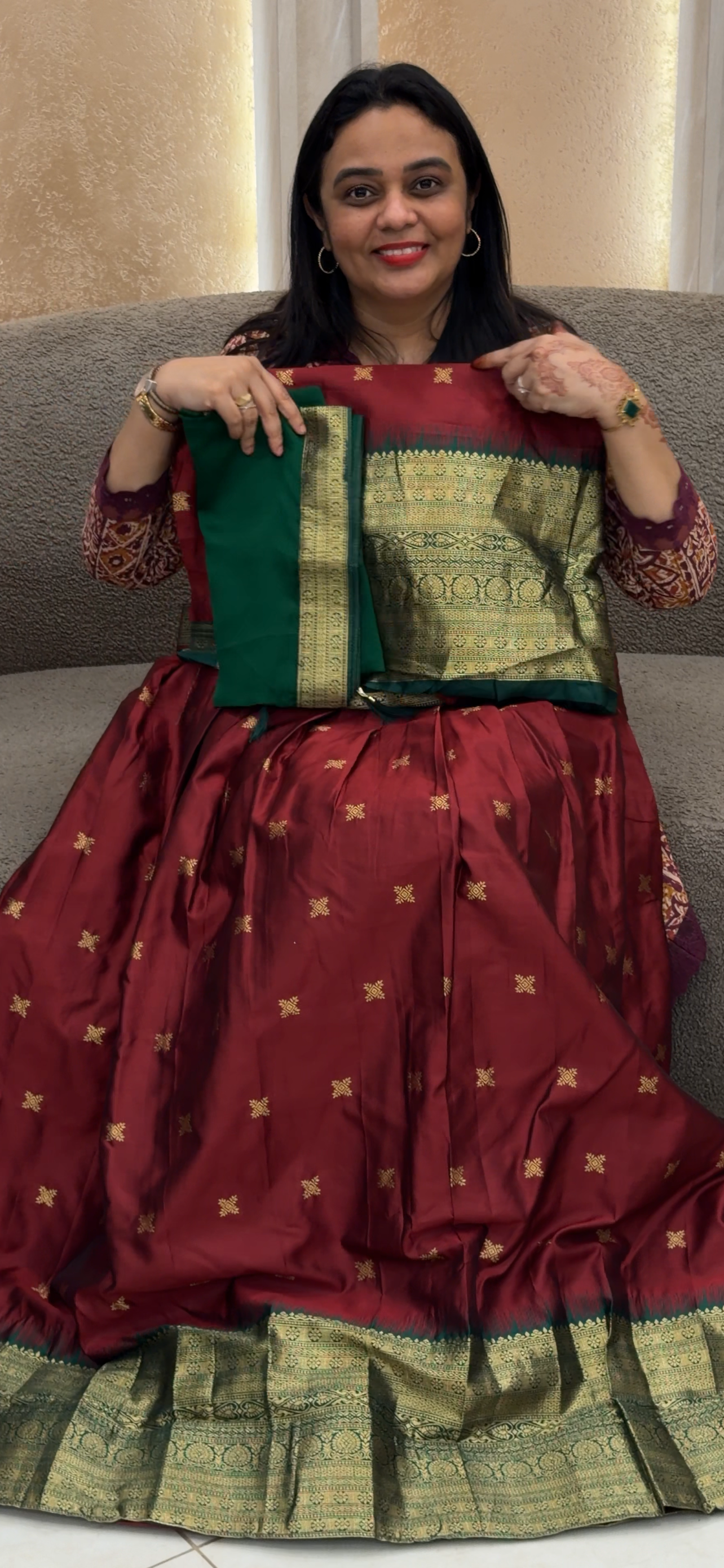 SEMI STITCHED DHAVANI SETS - IHA 33062