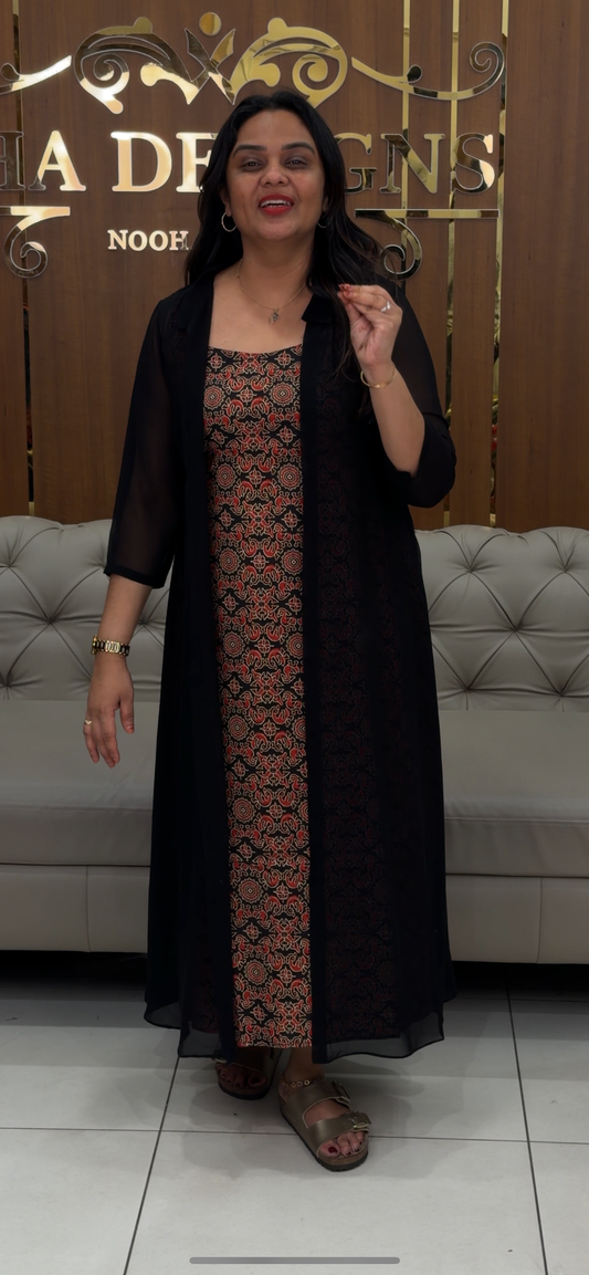 IHA'S IN-HOUSE PRINTED TOP AND JACKET - IHA 30567