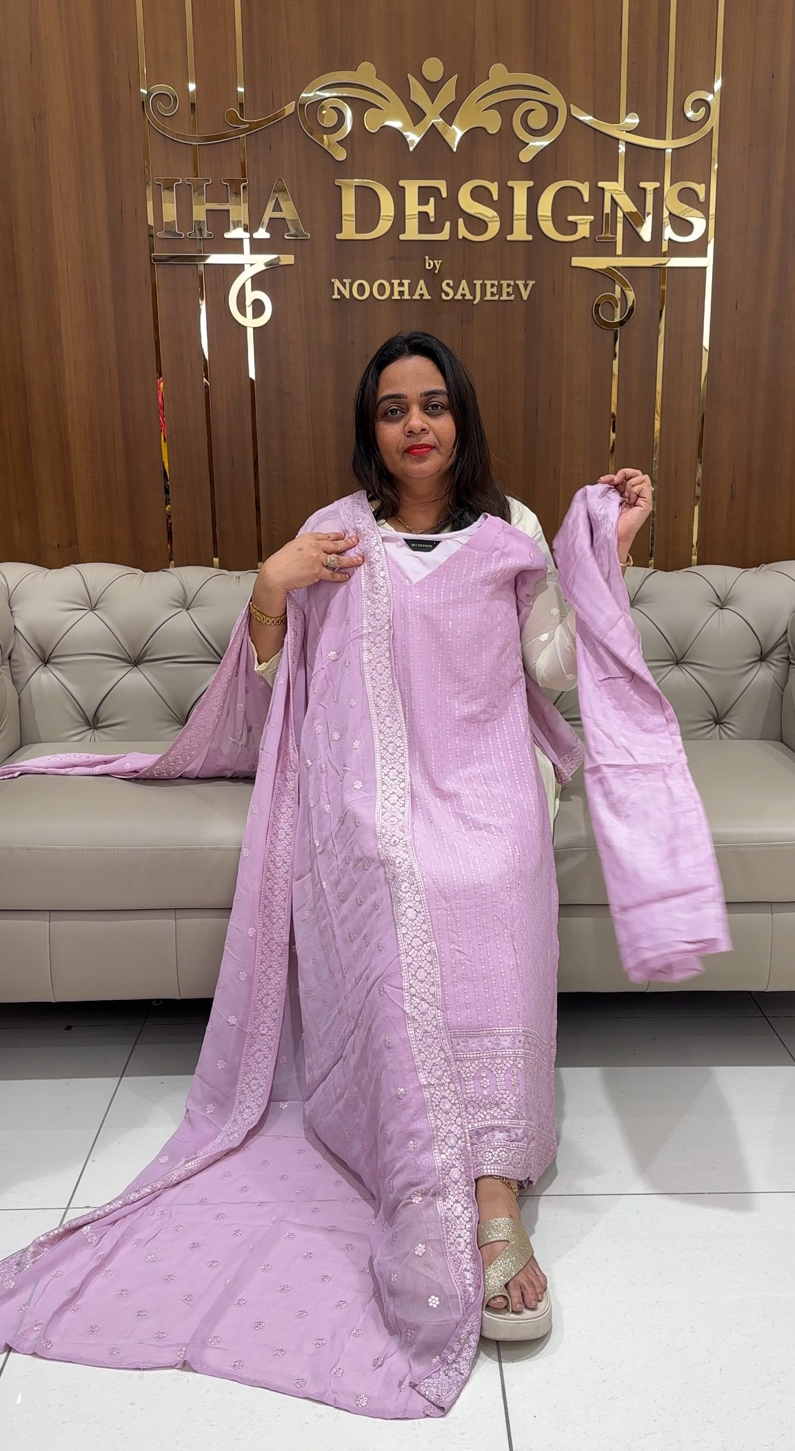 VISCOSE GEORGETTE TOP, BOTTOM AND DUPATTA - IHA 23165