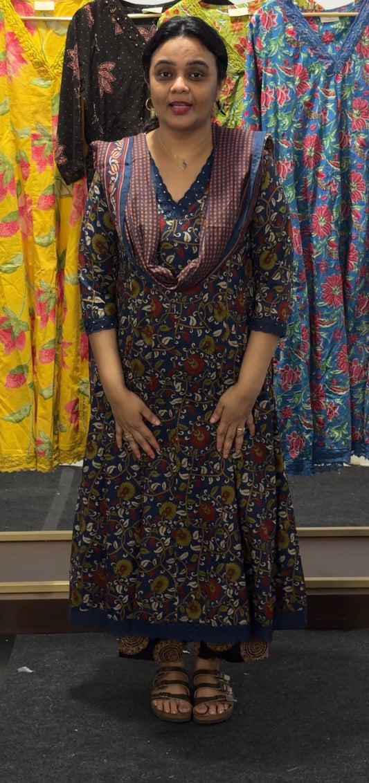 PRINTED ANARKALI TOP AND DUPATTA - IHA 36076