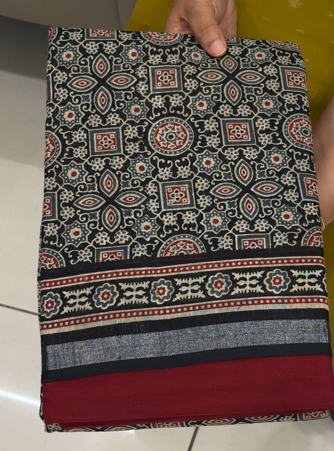 AJRAKH PRINTED UNSTITCHED SALWAR SUITS - IHA 28576