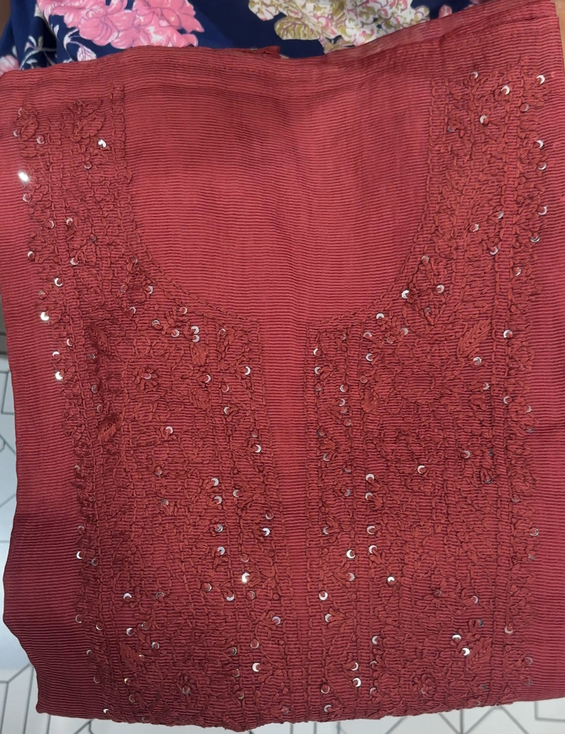 NET KOTA CHIKANKARI UNSTITCHED SALWAR SUITS - IHA 26550