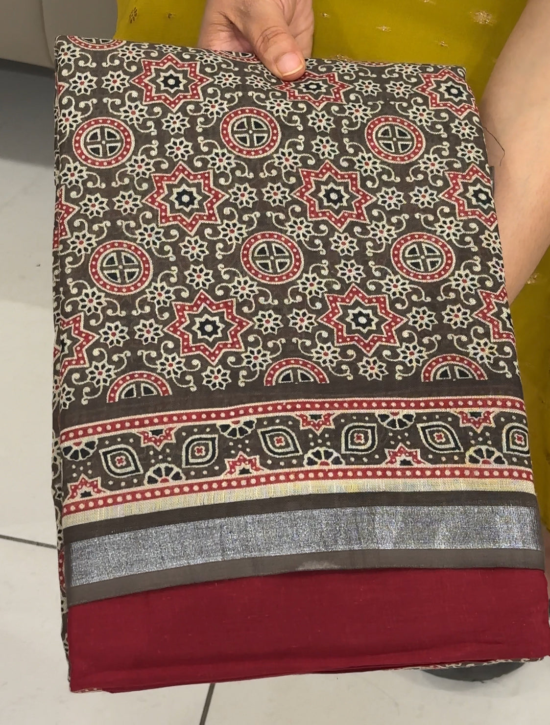 AJRAKH PRINTED UNSTITCHED SALWAR SUITS - IHA 28576