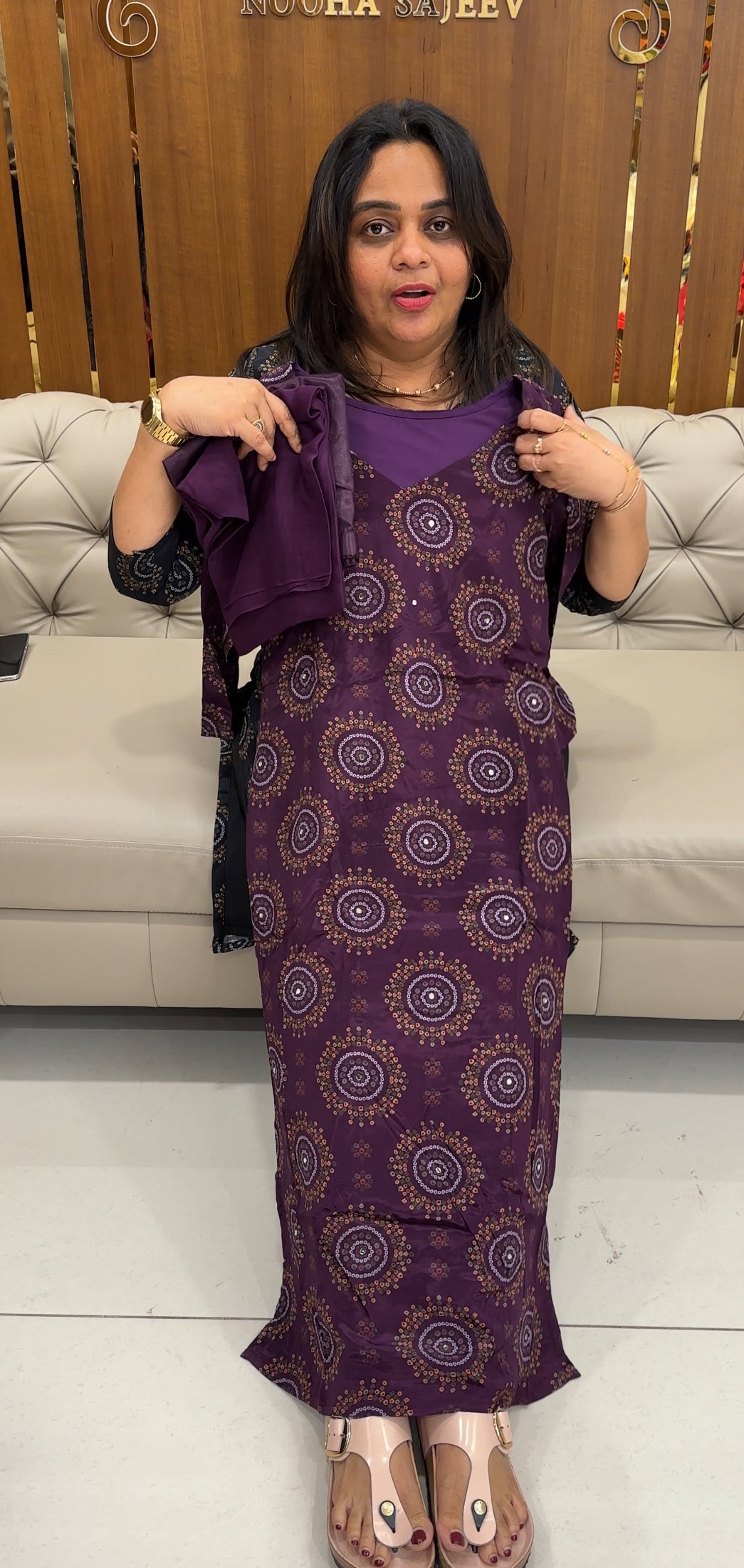 IHA'S IN-HOUSE PRINTED CRAPE TOP,BOTTOM AND DUPATTA- IHA 26966