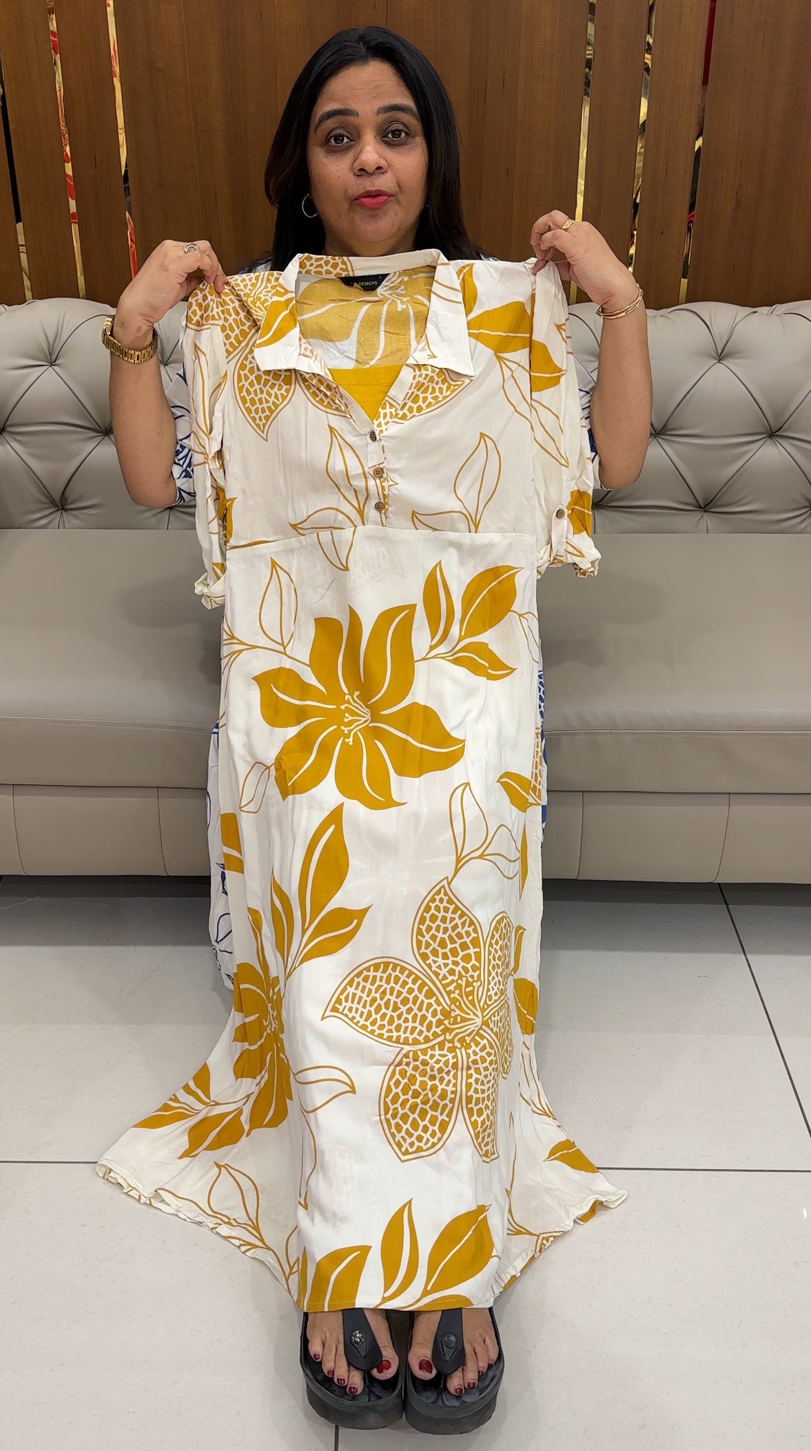 PRINTED RAYON LONG A-LIEN TOPS - IHA 28522