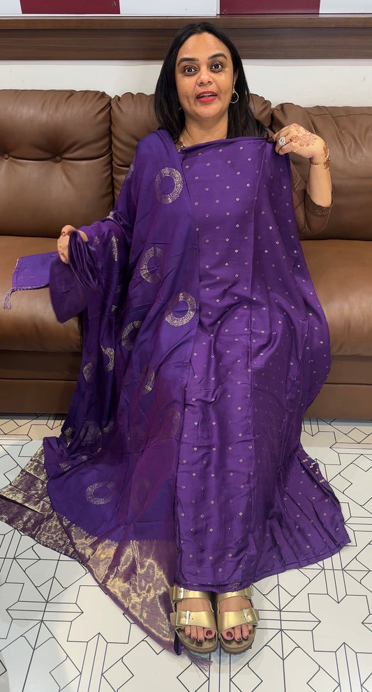 FORWARD MUL CHANDERI UNSTITCHED SALWAR SUITS - IHA 31442