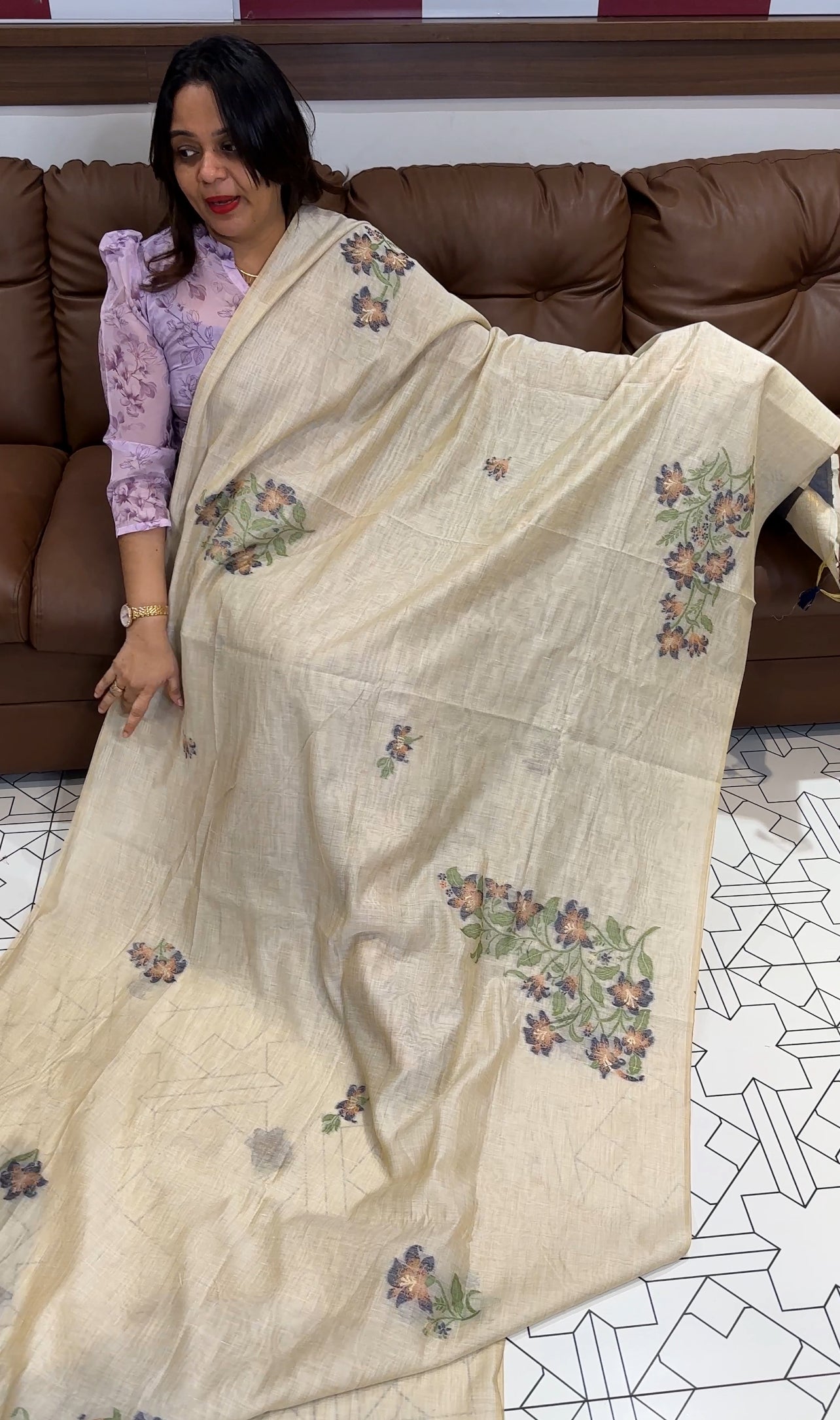 BANARASI CHANDERI  SAREES - IHA 17344