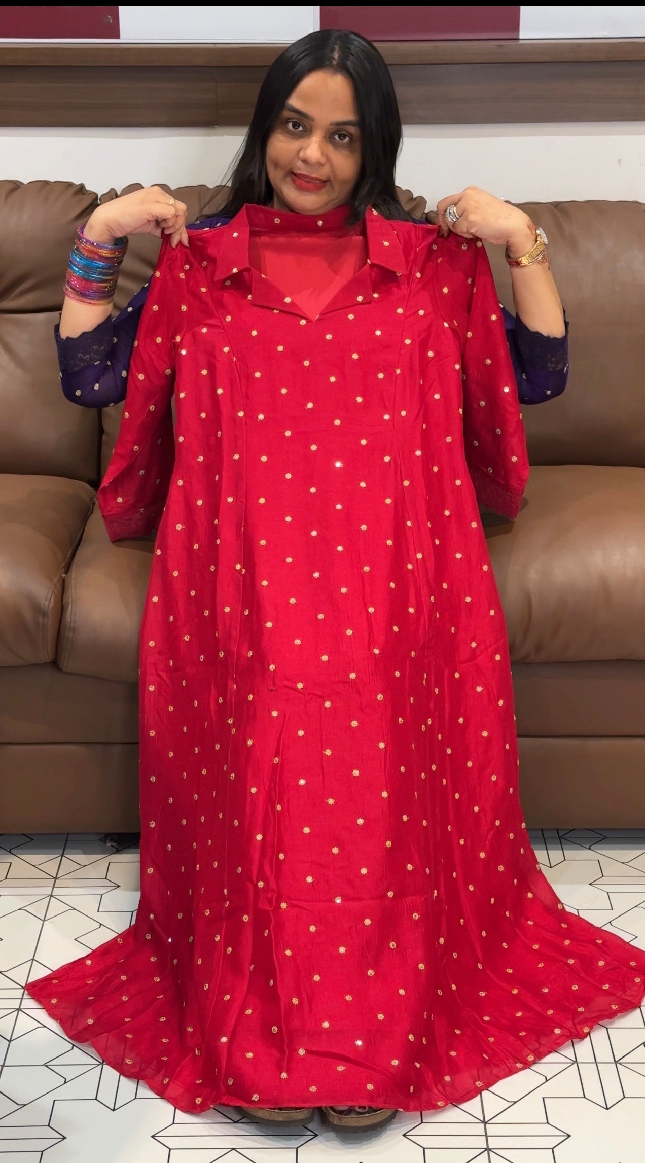 IHA'S IN-HOUSE SEMI RAW SILK ALINE TOPS - IHA 31573