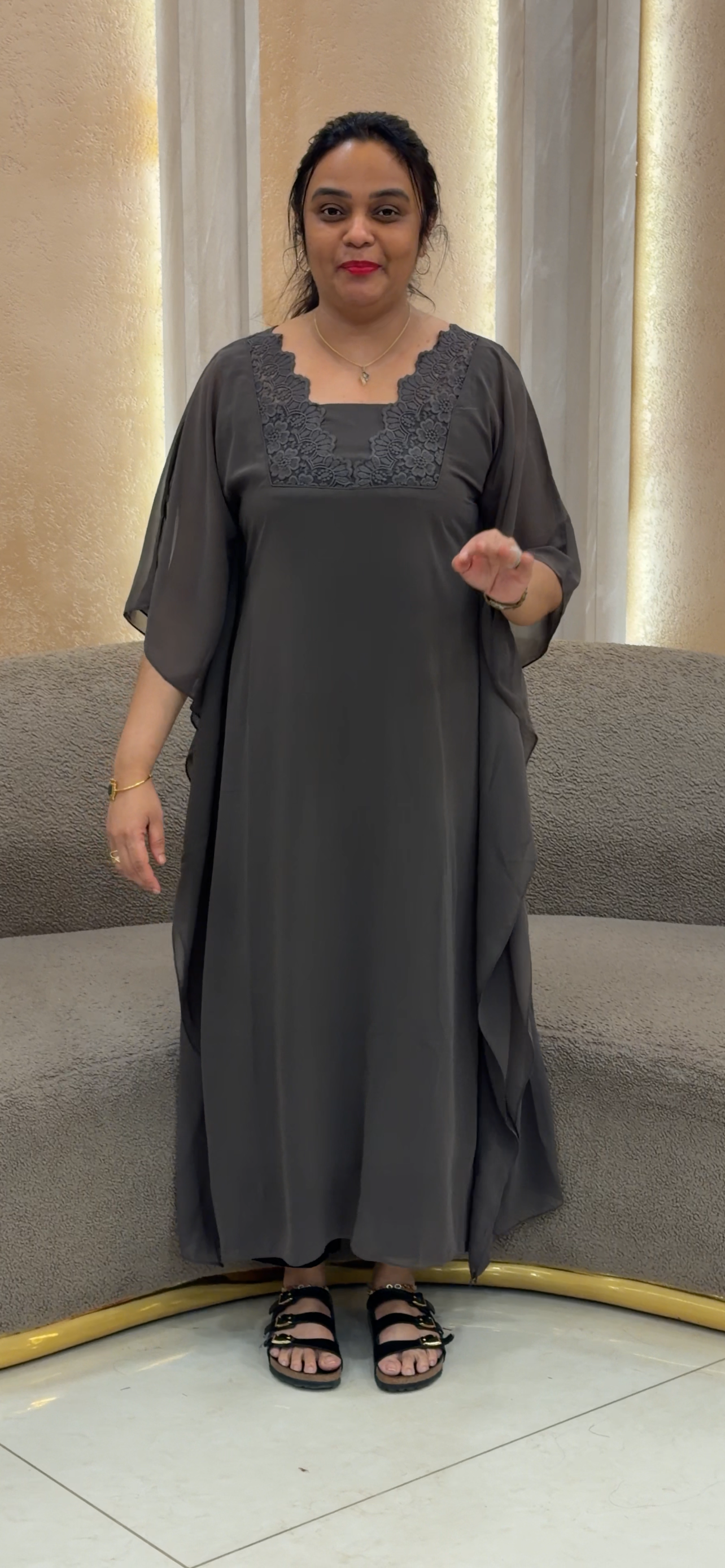 IHA'S IN-HOUSE FAUX GEORGETTE KAFTAN TOPS - IHA 35002