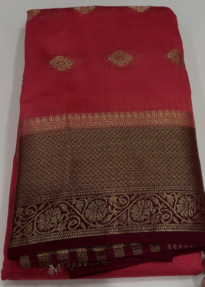 SEMI BANARASI SAREES - IHA 17482