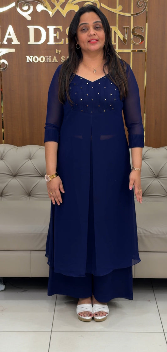 IHA'S IN-HOUSE PARTY WEAR SLITTED CO-ORDS SETS - IHA 29308