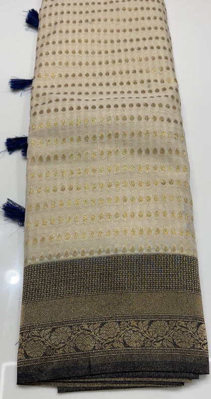 SEMI BANARASI SAREES - IHA 18316