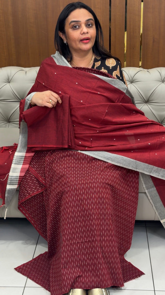 HANDLOOM COTTON UNSTITCHED SALWAR SUITS - IHA 32064