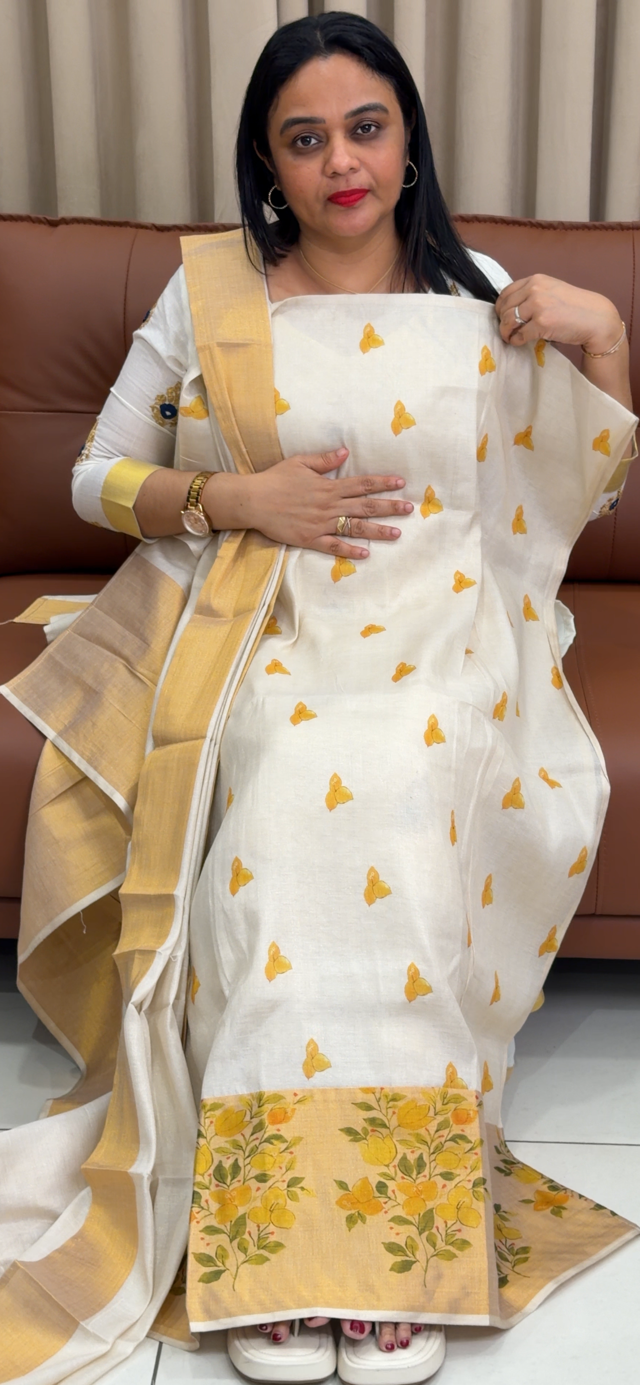 FORWARD TISSUE SLITTED TOP, BOTTOM AND DUPATTA - IHA 33941