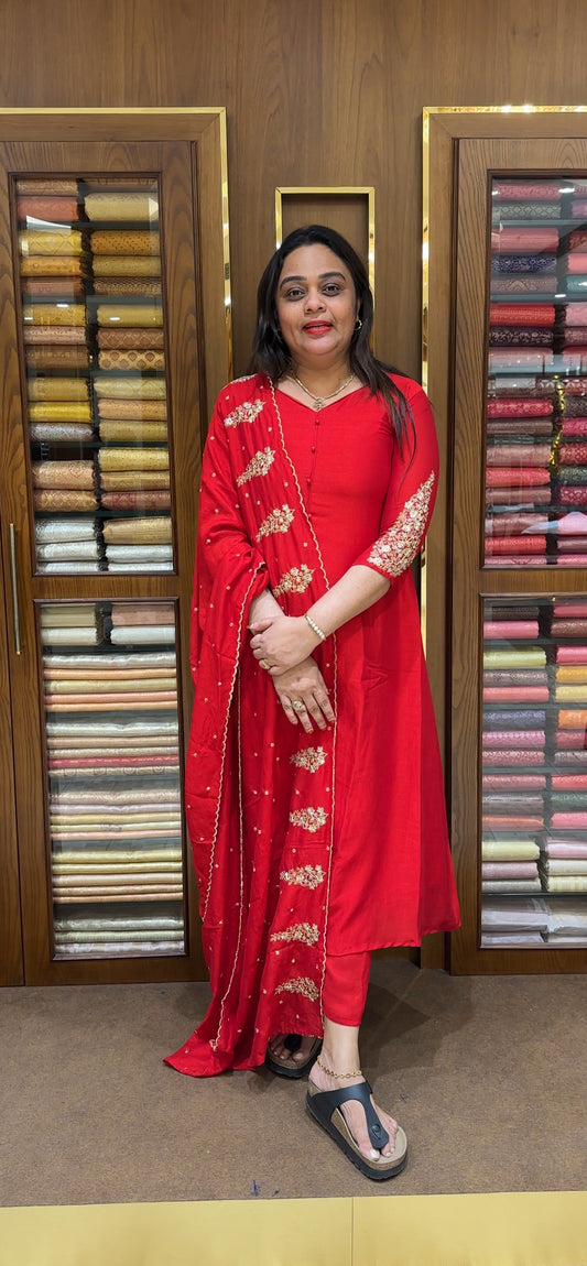 PARTY WEAR TOP,BOTTOM AND DUPATTA - IHA 22635