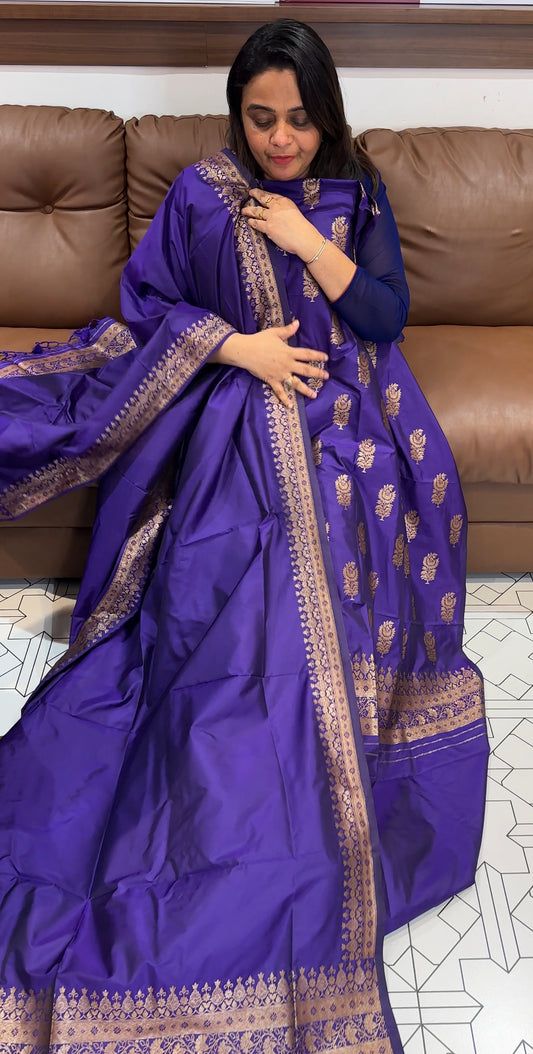 SEMI BANARASI UNSTITCHED SALWAR SUITS - IHA 28013