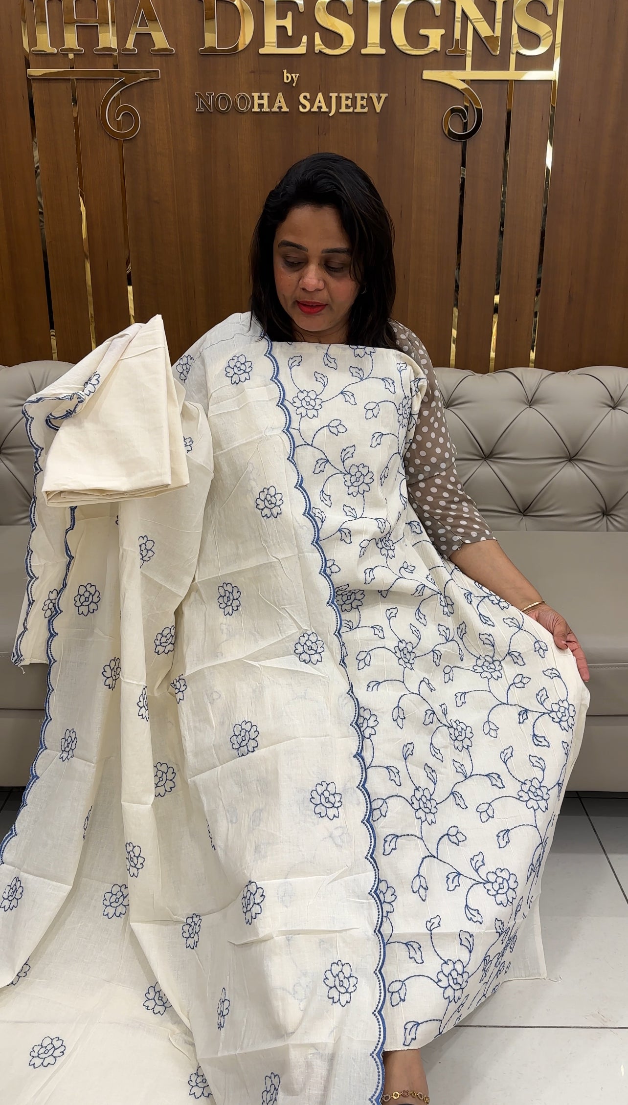 MUL MUL COTTON UNSTITCHED SALWAR SUITS - IHA 25328