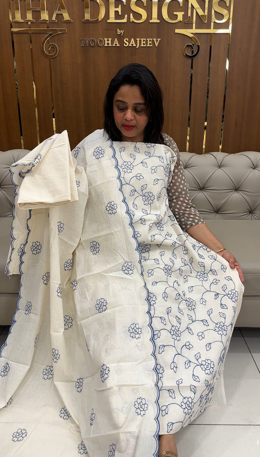 MUL MUL COTTON UNSTITCHED SALWAR SUITS - IHA 25328
