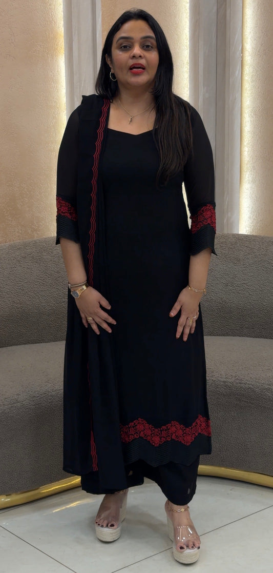 IHA'S IN-HOUSE FAUX GEORGETTE TOP,BOTTOM AND DUPATTA - IHA 32904
