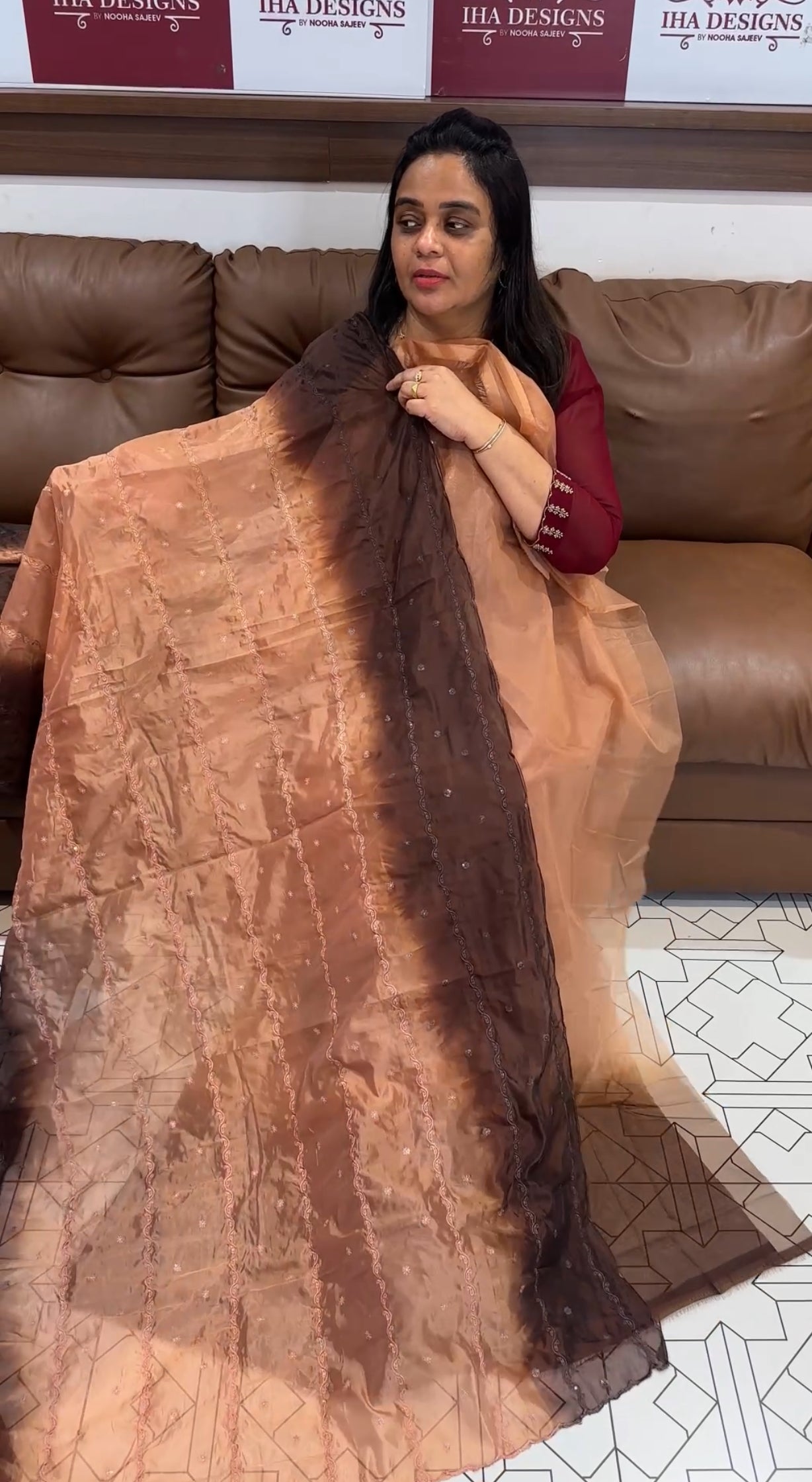 DOUBLE DYED ORGANZA UNSTITCHED SALWAR SUITS - IHA 28041