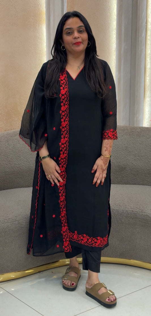 CRUSHED CHIFFON UNSTITCHED SALWAR SUITS - IAH 33036