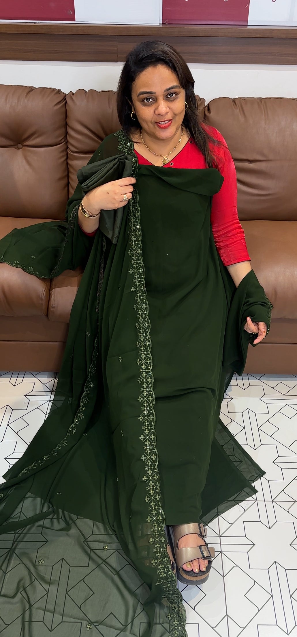 GEORGETTE UNSTITCHED SALWAR SUITS - IHA 23576