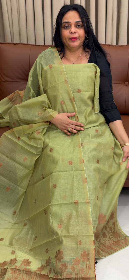 JAMDANI UNSTITCHED SALWAR SUITS - IHA 34596