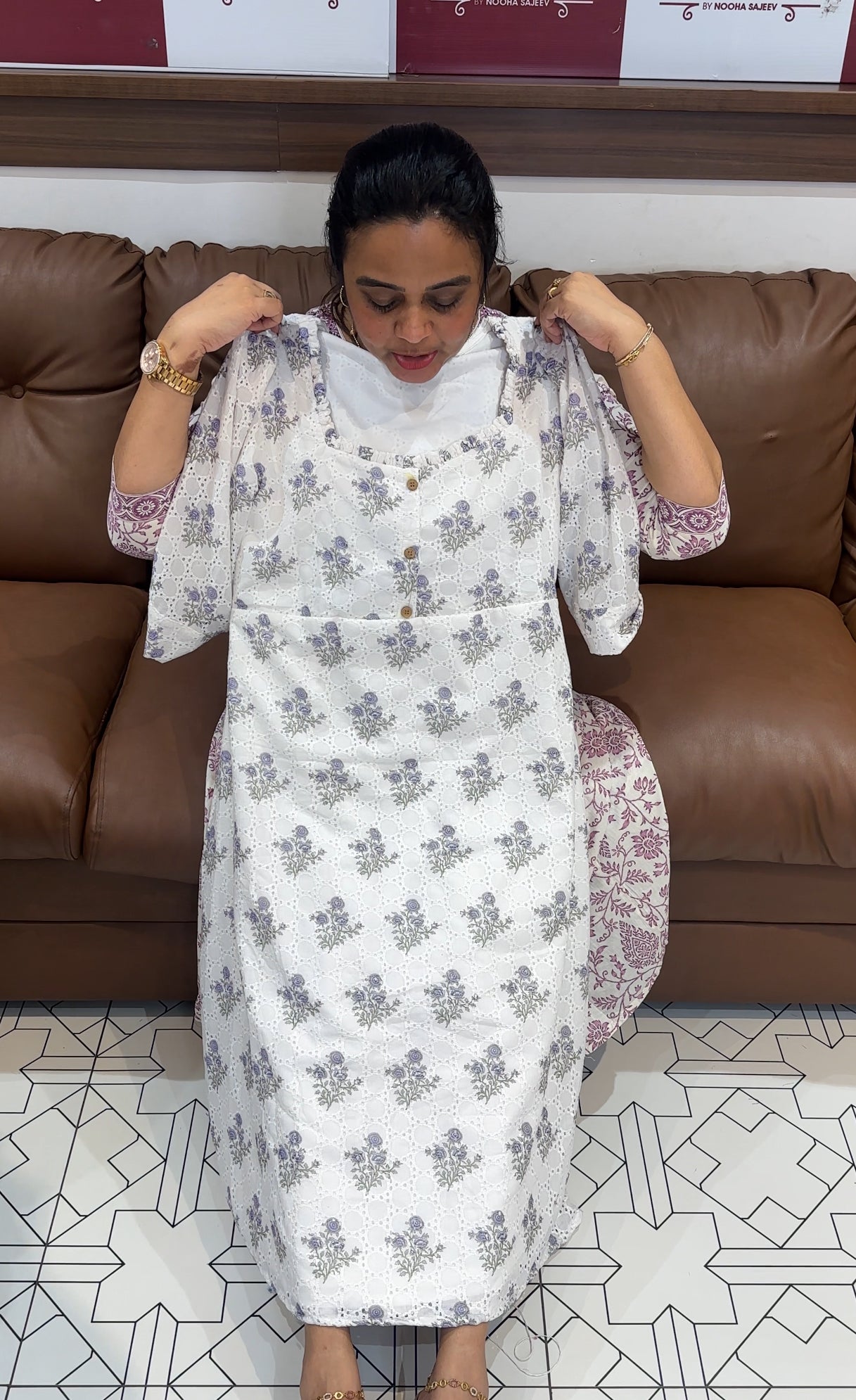 PRINTED HAKOBA LONG TOPS - IHA 26427