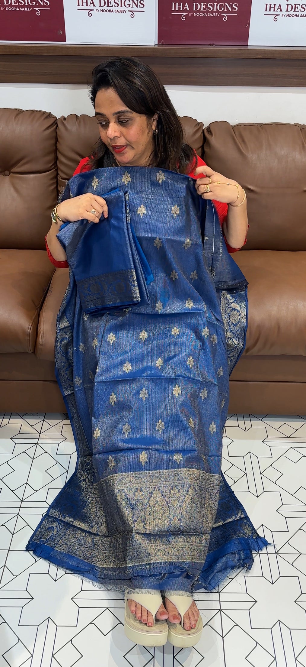 TISSUE BANARASI UNSTITCHED SALWAR SUITS - IHA 24915