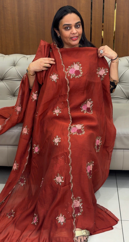 MUL CHANDERI UNSTITCHED SALWAR SUITS - IHA 32038