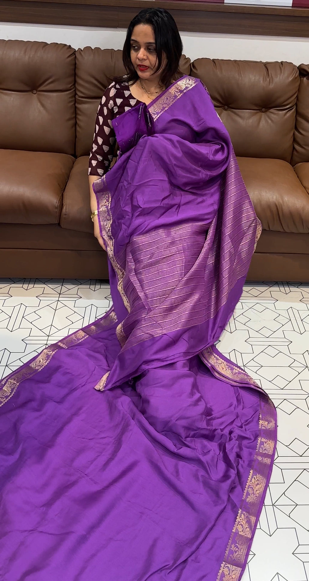 SEMI BANARASI SAREE - IHA 16337