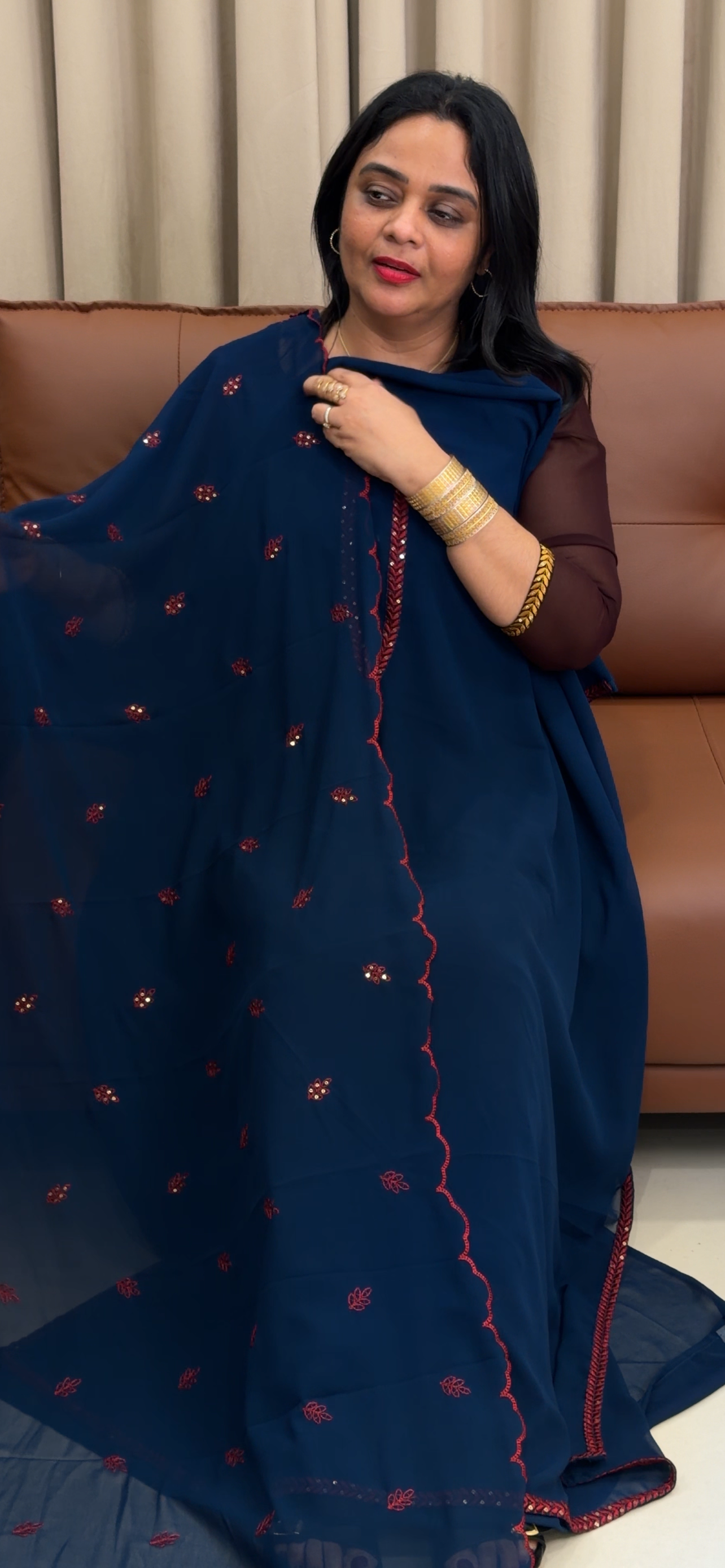 FAUX GEORGETTE UNSTITCHED SALWAR  SUITS - IHA 34033