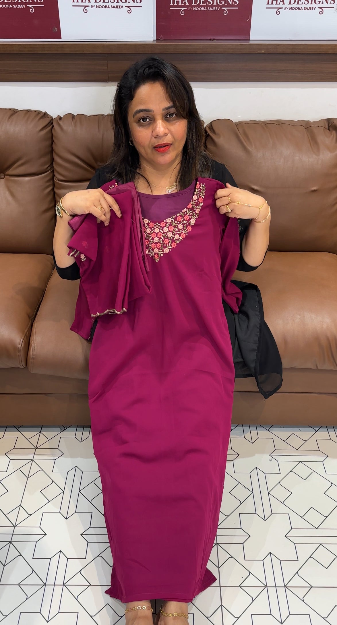 IHA'S IN-HOUSE FAUX GEORGETTE TOP BOTTOM AND DUPATTA - IHA 24820